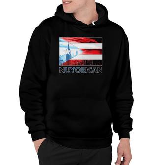 Womens Nuyorican Flag Puerto Rico Flag Gift New York Puerto Rican V-Neck Hoodie | Mazezy