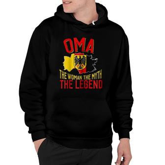 Womens Oma The Woman The Myth The Legend German Grandmother Hoodie | Mazezy