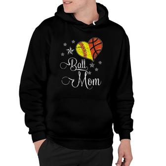 Womens Proud Softball Basketball Mom Ball Mother's Day Hoodie | Mazezy
