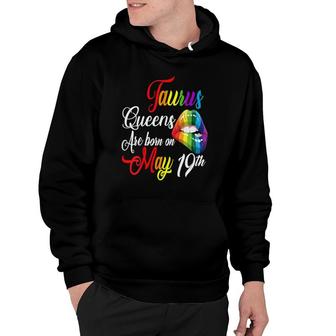 Womens Rainbow Queens Are Born On May 19Th Taurus Girl Birthday V-Neck Hoodie | Mazezy