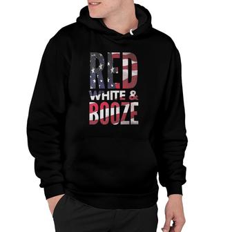 Womens Red White And Booze Drinking 4Th Of July Usa Flag Hoodie | Mazezy