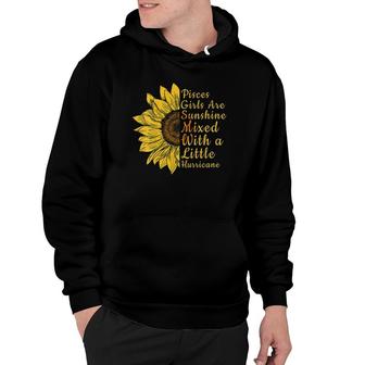 Womens Sunflower Pisces Woman February And March Birthday V-Neck Hoodie | Mazezy