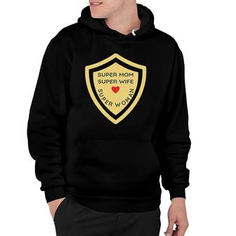 Womens Super Mom Super Wife Super Woman Gift Idea Mother Hoodie | Mazezy UK