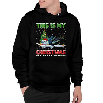 Womens This Is My Christmas Pajama Whale Shark Christmas Hoodie | Mazezy
