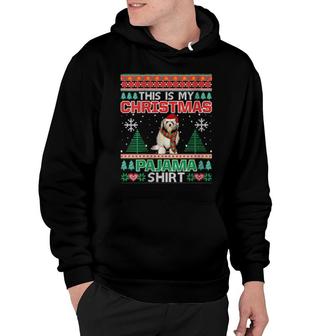 Womens This Is My Lowchen Christmas Pajama Dog Ugly Hoodie | Mazezy
