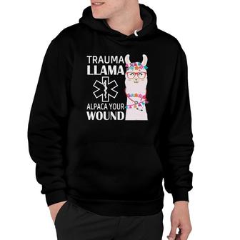 Womens Trauma Llama Alpaca Your Wound Ems Nurse Gift V Neck Hoodie | Mazezy