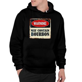 Womens Warning May Contain Bourbon V-Neck Hoodie | Mazezy