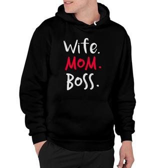 Womens Wife Mom Boss Cool Mother's Day For Moms Hoodie | Mazezy