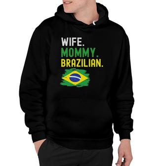 Womens Wife Mommy Brazilian Brazil Flag Mom Mother's Day Hoodie | Mazezy DE