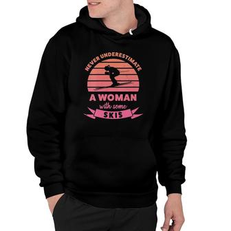 Womens Woman With Some Skis Funny Gifts Wife Mom Hoodie | Mazezy