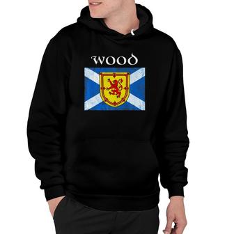 Wood Scottish Clan Name Lion Flag Hoodie | Mazezy