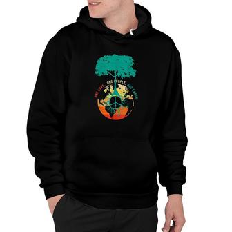 World Peace Tree Love People Earth Day 60S 70S Hippie Retro Hoodie - Thegiftio