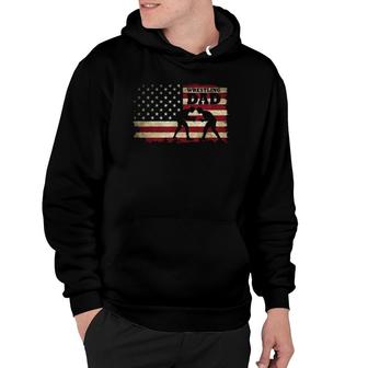 Wrestling Dad Gifts American Flag Hoodie | Mazezy