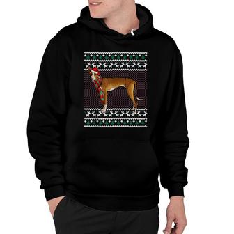 Xmas Ibizan Hound Dog Santa Hat Ugly Christmas Hoodie | Mazezy