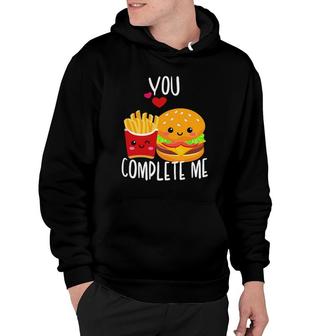 You Complete Me Cute Kawaii Burger & Fries Valentine Couple Hoodie | Mazezy UK