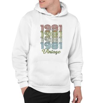 40th Birthday Gift Retro Birthday 1981 Vintage Hoodie - Thegiftio UK