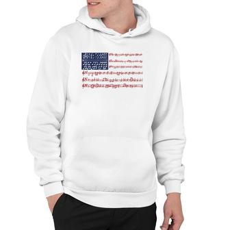 4Th Of July National Anthem Music Note Usa Flag Men Hoodie | Mazezy