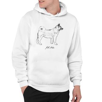 Akita Dog Sketch Dog Lover Gift Hoodie | Mazezy
