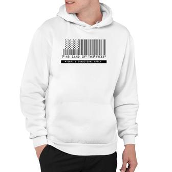 American Flag - The Land Of The Free - Barcode Hoodie | Mazezy