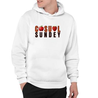 Apple And Strawberry Casual Sunday Hoodie | Mazezy