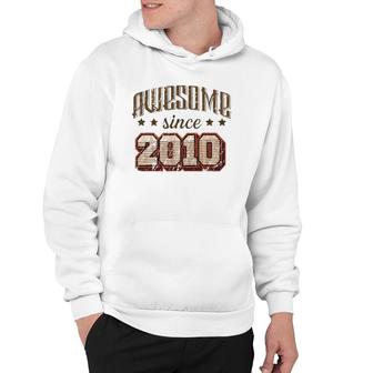 Awesome Since 2010 12Th Birthday Party Retro Vintage Men Hoodie | Mazezy DE