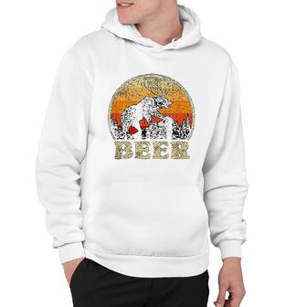 Bear Deer Funny Beer Retro Vintage Hoodie - Thegiftio UK