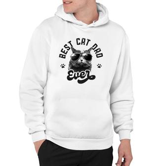 Best Cat Dad Ever Funny Daddy Father's Day Retro Vintage Men Hoodie | Mazezy
