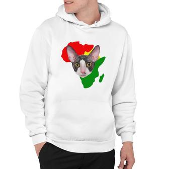 Black History Month African Map Cornish Rex Gift For Pet Lovers Proud Black Hoodie | Mazezy