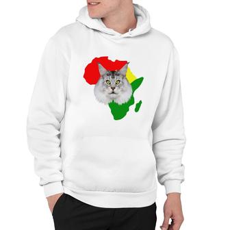 Black History Month African Map Maine Coon Gift For Pet Lovers Proud Black Hoodie - Thegiftio UK