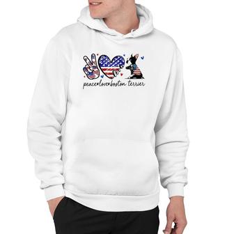 Boston Terrier Dog Lover Usa Flag 4Th Of July Hoodie | Mazezy AU