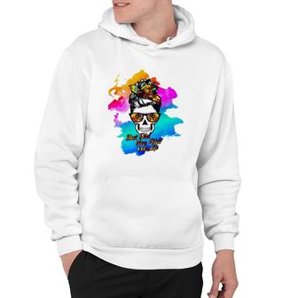 But Did You Die Momlife Messy Bun Skull Watercolor Mother's Day Gift Hoodie | Mazezy