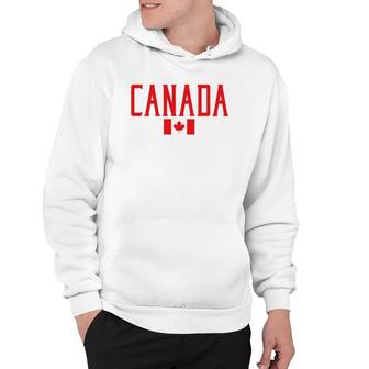 Canada Flag Vintage Red Text Hoodie | Mazezy