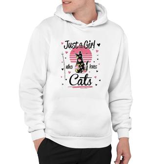 Cat Design Just A Girl Who Loves Cats Hoodie | Mazezy