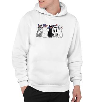 Cat Lover July 4Th Fourth Of July Funny Cats American Flag Hoodie | Mazezy CA