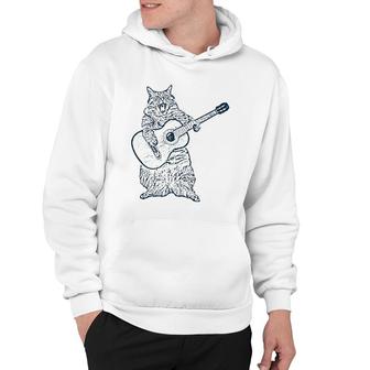 Cat Playing Guitar Guitar Player Cat Lover Hoodie | Mazezy