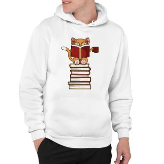 Cats And Reading Books Literature Hoodie | Mazezy