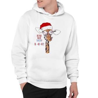 Christmas New Year Holiday , Xmas Santa Claus Giraffe Raglan Baseball Tee Hoodie | Mazezy