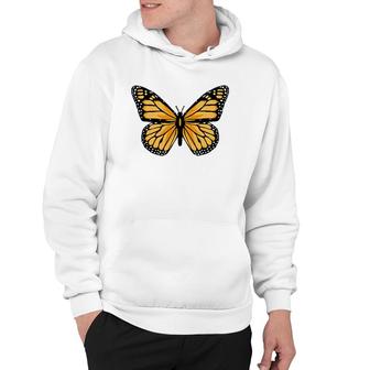 Classic Black And Orange Monarch Butterfly Icon Hoodie | Mazezy