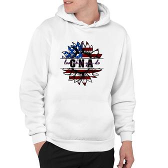 Cna Gift Appreciation Love What You Do American Flag Sunflower Patriotic 4Th Of July Hoodie | Mazezy DE