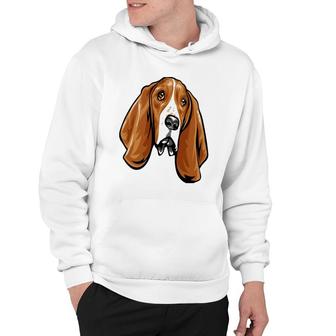 Cool Basset Hound Face Dog Lover Gift Hoodie | Mazezy