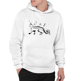 Cool Cat Treble Clef Music Funny Kitty Notes Musician Gift Hoodie | Mazezy