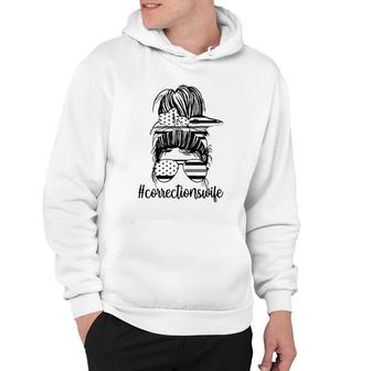 Corrections Wife Messy Bun Proud Correctional Officer Wife Hoodie | Mazezy