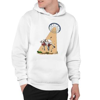 Cow Abduction Ufo Alien Cow Abducted By Ufo Spaceship Hoodie | Mazezy