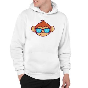 Cute Monkey With Sunglasses For Kids Who Love Monkeys Hoodie | Mazezy