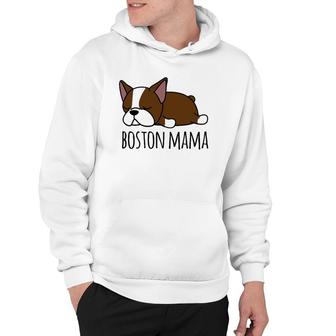 Cute Red Boston Terrier Boston Mama Gift Hoodie | Mazezy
