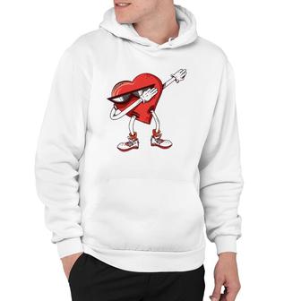Dabbing Heart Dab Pose Valentines Day Gift For Kids Hoodie | Mazezy