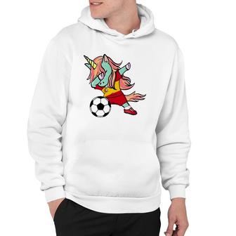 Dabbing Unicorn Soccer Spain Jersey Spanish Football Hoodie | Mazezy