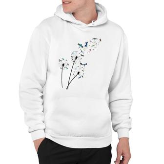 Dandelion Dragonfly Flower Floral Dragonfly Tree Hoodie | Mazezy