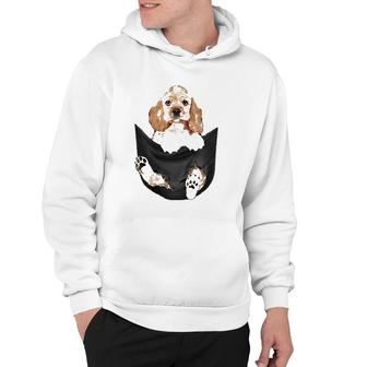Dog Lovers Gifts Cocker Spaniel In Pocket Funny Dog Face Hoodie | Mazezy