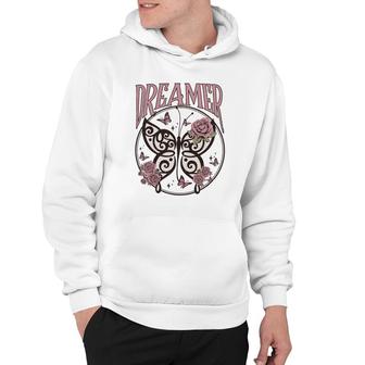 Dreamer Slogan Flower And Butterffly Retro Vintage Idea Hoodie - Thegiftio